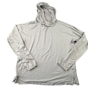 Athleta Womens Uptempo Hoodie Sweatshirt Size Large Light Gray Activewear‎